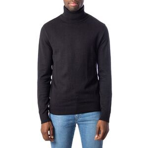 Jack Jones Black Cotton Men's Turtleneck